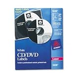 Avery CD Labels for Laser Printers, White, 100 Disc Labels and 200 Spine Labels (5698)