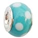 LovingtheBead &copy; 'Pokka-Dot Blue' Murano Glass Slide-on & Slide-Off Bead Charm