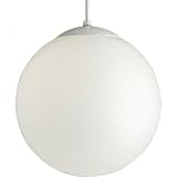Progress Lighting P4403-29 Opal Cased Globes Provide Evenly Diffused Illumination White Cord, Canopy and Cap, Satin White