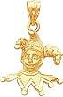 14K Gold Jester Charm Diamond Cut