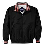 Sport-Tek - Nylon Jacket with Stripe Trim Black/White/Red-XS