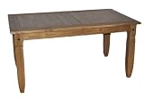 Ambientehome 57029 Tisch Donez Kiefer massiv antik gewachst T/B/H 91 x 152 x 76 cm
