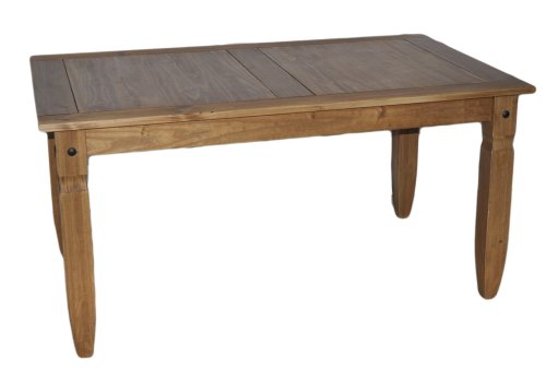 Ambientehome 57029 Tisch Donez Kiefer massiv antik gewachst T/B/H 91 x 152 x 76 cm
