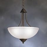 3 Lt Pendant, Tannery Bronze, Clear Etched glass