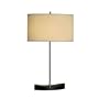 Nova Lighting 10664 Sella Table Lamp, Dark Wiped Wood & Chrome with White Linen Shade