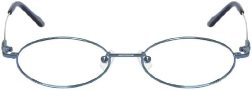 Metal reading eyeglasses with bendable temples (+1.50 Diopters, Blue)