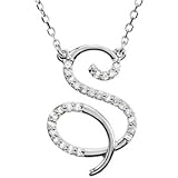 14K White Gold 1/6 ct. Diamond Initial 