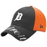 New Era Detroit Tigers Ladies Metallic Script Adjustable Hat - Navy Blue/Orange