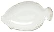 White Fish Ceramic Pottery Flounder Medium Plate Set of Four 10" x 5 3/4" x 1 1/4"
