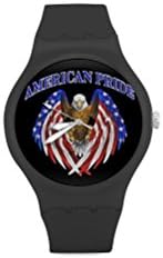 Special Design American Pride the Bald Eagle Pattern, Cool Eagle Custom Unisex Round Rubber Sport Watch, Special Design, 100% Plastic Quartz
