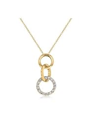 Goldtone Triplet Hooplet Pendant Necklace