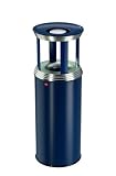 Hailo 0950-339 ProfiLine Combi Pro 50 Liter Ascher-Papierkorb-Kombination Edelstahl, saphirblau