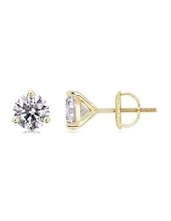 1.8 ct Solitaire Diamond Stud Earrings in Yellow Gold