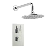 Thermostatic Bathroom Shower Valve Mixer Set with Round Shower Head