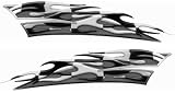 Reflective Racing Checkered Flag Motorcycle Gas Tank Flame Decals