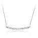 Sterling Silver .925 Diamond cubic zirconia Curve Bar cz Necklace