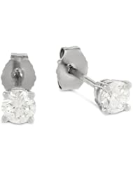 IGI Certified Platinum Round Stud Earrings(1/2 Ctw, F Color, Vs2 Clarity)