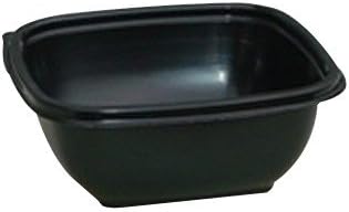 8 oz. Square Black PET Plastic Bowl - 500 per case