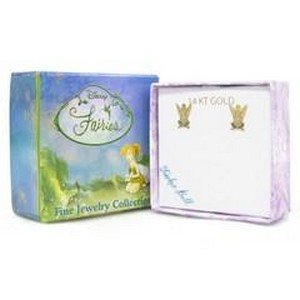 Childrens Toyshop  Jewelry : 14K Gold Walt Disney Childrens Tinker Bell Studs