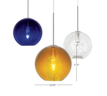 LBL Lighting HS348CRSC1B35MPT Bulle Low Voltage Pendant, Satin Nickel Finish with Clear Glass Shade