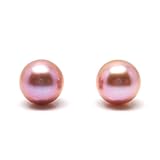 Loose Naturally Pink AAA Round 7.5-8.0mm Cultured Freshwater Pearls Pair (Half-Drilled) (NOT FINISHED EARRINGS)