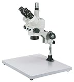 Stereozoom microscope system with boom stand and holder