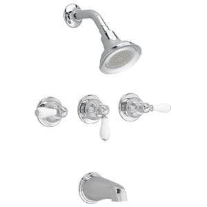 American Standard 7225.713.002 Hampton 3-Handle Tub and Shower Set, Polished Chrome by