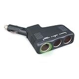 12V, 3 Outlet Platinum Series Fused Cigarette Lighter Adapter w 90 Swivel by RoadPro