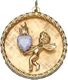 Cupid with Flaming Heart, 14K Gold Charm