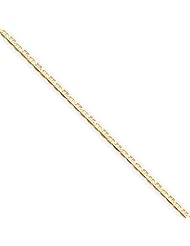 14k Yellow Gold 7in 3mm Concave Anchor Chain Bracelet. Metal Wt- 2.8g