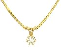 0.25ct Diamond Pendant in Gold Mounting w Box Chain