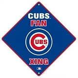 MLB Baseball 12 x 12 Metal Fan Xing Sign - Chicago Cubs
