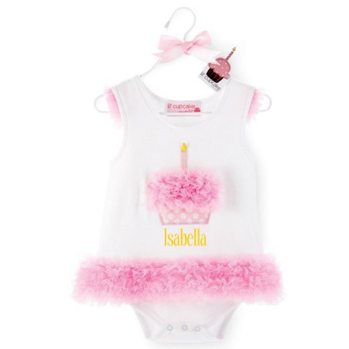 Cupcake All in One Dress - Monogrammed with Birthday Girl's Name!