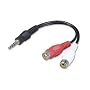 Audio Splitter, 3.5Mm Stereo Male To 2 RCA Female