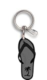 Black Palm Tree Flip Flop Plastisol Key Chain