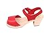 Lotta From Stockholm : Open Toe High Heel Clogs In Red Leather