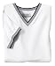 NEW Port Authority - Ladies Jersey Knit V-Neck with Stripe Trim White/Navy-S
