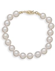 8" 7-7.5mm Grade A Cultured Akoya Pearl Bracelet