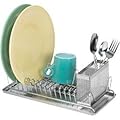 Polder 6115-75 Compact Stainless-Steel Dish Rack with Utensil Holder