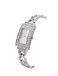Geneva Platinum Rhinestone Rimmed Luxury Fashion Watch��
