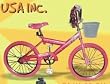 20 Inch Childrens Bicycle w/ Front Storage Basket - Pink Color