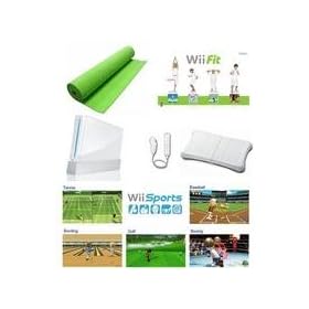 Nintendo Wii System + Wii Fit, Balance Board Mat Bundle