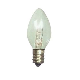 Club Pack of 100 Transparent Clear Twinkle C7 Replacement Christmas Light Bulbs by VCO