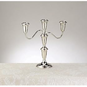10.5 High, 10 3 4 Spread Sterling Silver Twist Arm 3 Light Candelabra