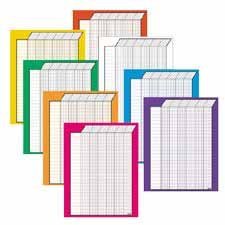 Trend T73901 Vertical Jumbo Incentive Charts, 22 x28, 50 Rows/30 Columns, 8/pack