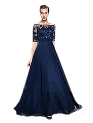 Chiffon Lace Applique Sheer 2015 Empire   Waistline Mother-of-the-Bride Dress 