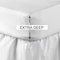 New "Ultrafresh" Anti Allergy, 16" EXTRA DEEP KING Size Fitted White Sheet, Bedding,Sheets. High Thread Count