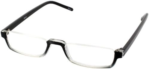 Nu Vue Single Vision Half Frame Reading Glasses, Black Fade, +2.00