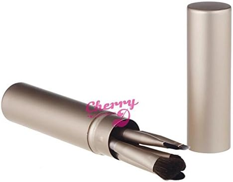 GroovyApple® Makeup Brush PRO Set With Metal Case Includes 5Pcs Makeup Brushes Golden