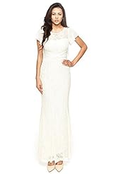 Chiffon/Nylon/Polyester/Rayon Sheath Fitted Lace Floor Length Flutter  Dress